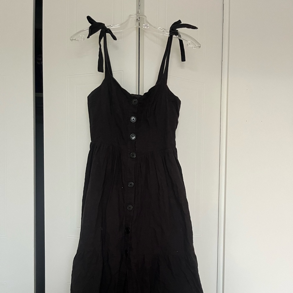 Black urban outfitters cotton button down dress